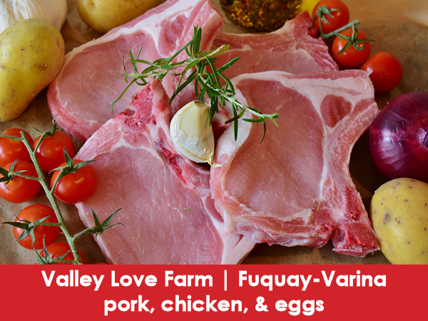 Valley Love Farm, Coats, pork, chicken, and eggs