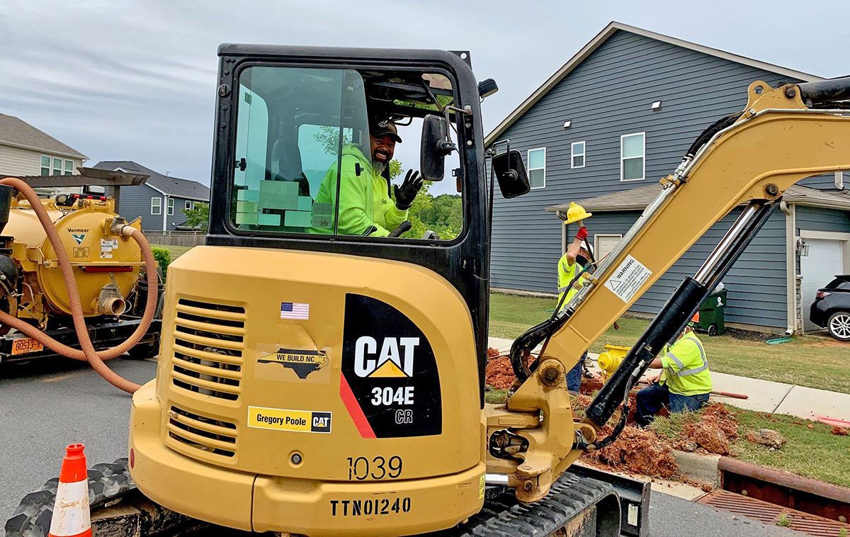 Public Works repairing water line