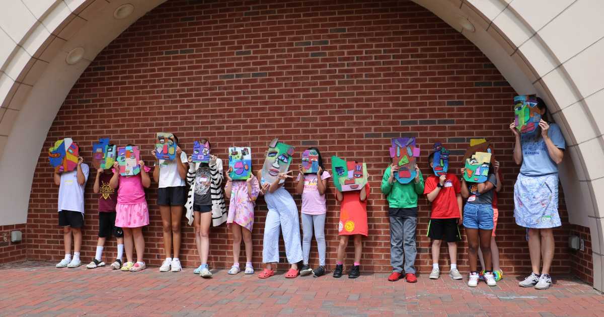 Cultural Arts campers with masks