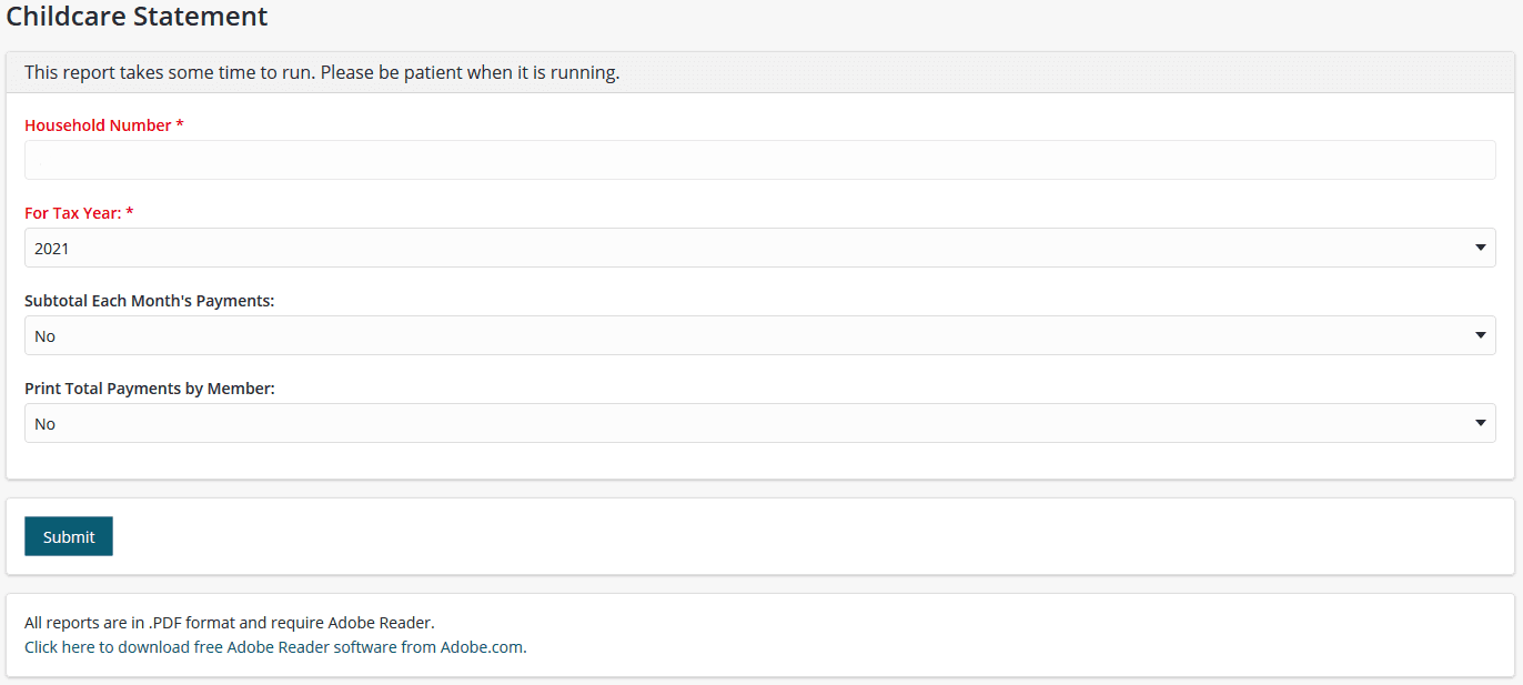 15. Childcare Tax Statement